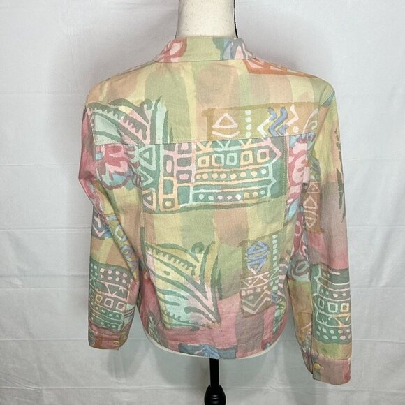 Orvis Sz S Funky Pastels Cotton Short Jacket Blazer - Picture 5 of 7